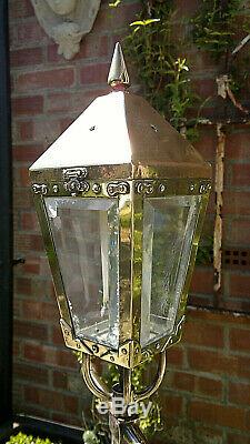 Vintage Arts & Crafts Modernist Deco Street Light Lantern Floor Lamp 45.5Tall