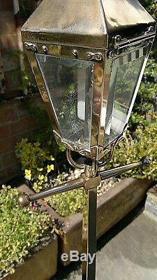 Vintage Arts & Crafts Modernist Deco Street Light Lantern Floor Lamp 45.5Tall