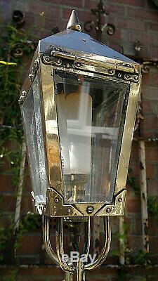 Vintage Arts & Crafts Modernist Deco Street Light Lantern Floor Lamp 45.5Tall