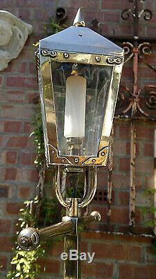 Vintage Arts & Crafts Modernist Deco Street Light Lantern Floor Lamp 45.5Tall