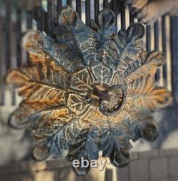 Vintage Asian Pagoda Lantern Cast Iron Tea Light Candle Oxidized