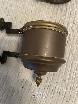Vintage Best English Make Wall Mount Oil Lamp Brass Sconce Kerosene Lantern