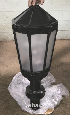 Vintage Black Single Street Light, Pole Lamp Municipal Street Light Antique