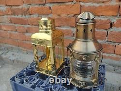 Vintage Brass Boat Lantern Antique Oil Ship Nautical Maritime Gift Finish Decor