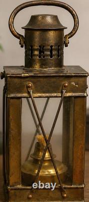 Vintage Brass Cargo Oil Light Lantern Maritime Nautical Ship Lamp Antique Decor