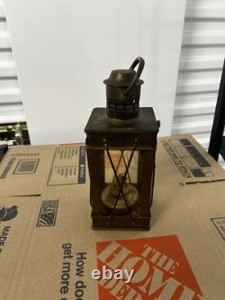Vintage Brass Cargo Oil Light Lantern Maritime Nautical Ship Lamp Antique Decor