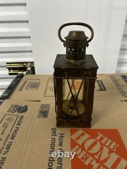 Vintage Brass Cargo Oil Light Lantern Maritime Nautical Ship Lamp Antique Decor