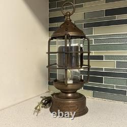 Vintage Brass & Copper Cargo Light Lantern Star Of India 1820 Converted To Elec