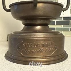 Vintage Brass & Copper Cargo Light Lantern Star Of India 1820 Converted To Elec