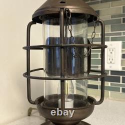 Vintage Brass & Copper Cargo Light Lantern Star Of India 1820 Converted To Elec