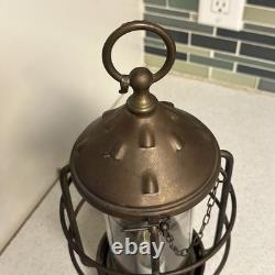 Vintage Brass & Copper Cargo Light Lantern Star Of India 1820 Converted To Elec