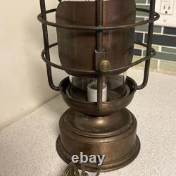 Vintage Brass & Copper Cargo Light Lantern Star Of India 1820 Converted To Elec