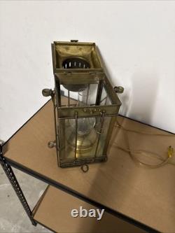 Vintage Brass & Copper Cargo Light No. 3954 Great Britain 1939 Converted To Elec