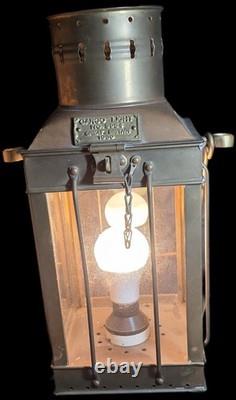 Vintage Brass & Copper Cargo Light No. 3954 Great Britain 1939 Converted To Elec