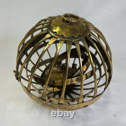 Vintage Brass Copper Metal Gimbaled Gyroscopic Castle Nautical Oil Lantern Light