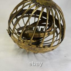 Vintage Brass Copper Metal Gimbaled Gyroscopic Castle Nautical Oil Lantern Light