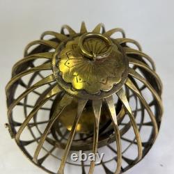 Vintage Brass Copper Metal Gimbaled Gyroscopic Castle Nautical Oil Lantern Light