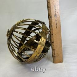 Vintage Brass Copper Metal Gimbaled Gyroscopic Castle Nautical Oil Lantern Light