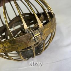 Vintage Brass Copper Metal Gimbaled Gyroscopic Castle Nautical Oil Lantern Light