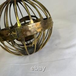 Vintage Brass Copper Metal Gimbaled Gyroscopic Castle Nautical Oil Lantern Light