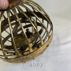 Vintage Brass Copper Metal Gimbaled Gyroscopic Castle Nautical Oil Lantern Light