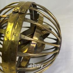 Vintage Brass Copper Metal Gimbaled Gyroscopic Castle Nautical Oil Lantern Light