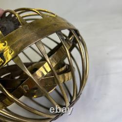 Vintage Brass Copper Metal Gimbaled Gyroscopic Castle Nautical Oil Lantern Light