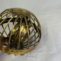 Vintage Brass Copper Metal Gimbaled Gyroscopic Castle Nautical Oil Lantern Light