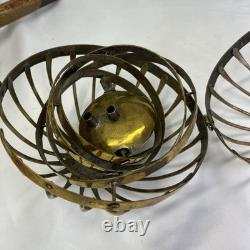Vintage Brass Copper Metal Gimbaled Gyroscopic Castle Nautical Oil Lantern Light