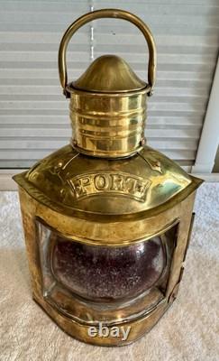 Vintage Brass/Copper Starboard & Port Signal Lanterns Original Red & Blue Glass