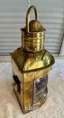 Vintage Brass/Copper Starboard & Port Signal Lanterns Original Red & Blue Glass
