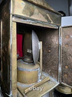 Vintage Brass/Copper Starboard & Port Signal Lanterns Original Red & Blue Glass