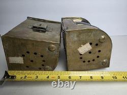 Vintage Brass/Copper Starboard & Port Signal Lanterns Original Red & Blue Glass