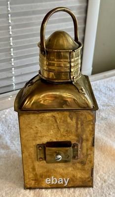 Vintage Brass/Copper Starboard & Port Signal Lanterns Original Red & Blue Glass