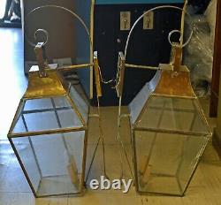 Vintage Brass Exterior Wall Mount Light Fixtures Lanterns 31 Tall