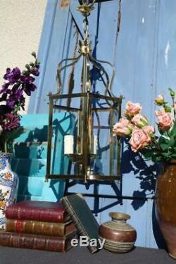 Vintage Brass Georgian Style Lantern Pendant Porch Lights PAIR High Quality CHIC
