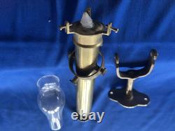 Vintage Brass Gimbaled Swinging Lamp Nautical Candle Lantern With Globe