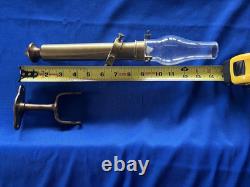 Vintage Brass Gimbaled Swinging Lamp Nautical Candle Lantern With Globe