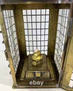 Vintage Brass Heavy Kerosene Lantern Stall Lamp