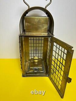 Vintage Brass Heavy Kerosene Lantern Stall Lamp