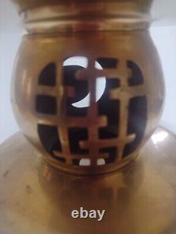 Vintage Brass Japanese Electric Table Lantern Light Pagoda Temple