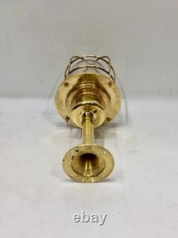 Vintage Brass Lantern with Glass Dome & Cage Antique Style Decorative Light