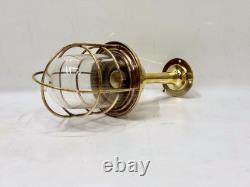 Vintage Brass Lantern with Glass Dome & Cage Antique Style Decorative Light