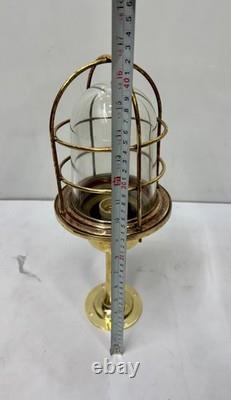 Vintage Brass Lantern with Glass Dome & Cage Antique Style Decorative Light