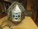 Vintage Brass Moroccan/ Islamic Pendant Hanging Lantern- Pierced- Stained Glass