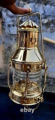 Vintage Brass Oil Lamp Ship Lantern Maritime Antique Boat Nautical Lamp Decor