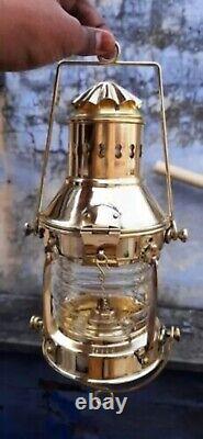 Vintage Brass Oil Lamp Ship Lantern Maritime Antique Boat Nautical Lamp Decor