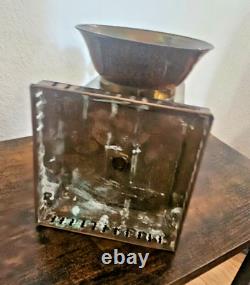 Vintage Brass Railroad Signal Lantern with Wooden Handle Antique Railway Lamp