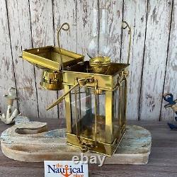 Vintage Brass Ship Cargo Lantern Polished Finish Nautical Oil Lamps Boat
