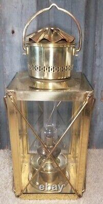 Vintage Brass Ship Marine Den Haan Rotterdam Hanging Lantern Lamp D. H. R Antique